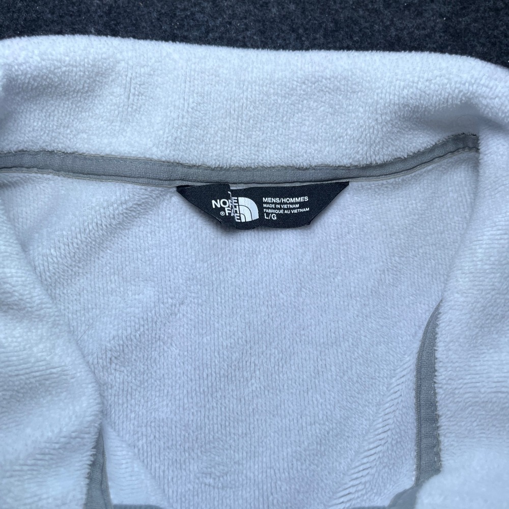 The North Face Fleece Jacket Mens Large Gray Excellent Full Zip Mock Neck - Picture 2 of 7